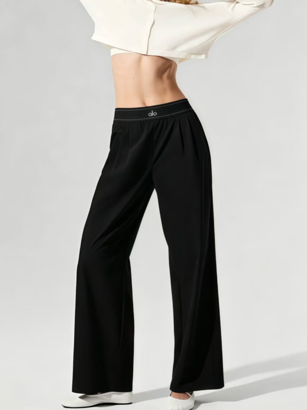 Alo Yoga💎Loose Straight Leg Trouser Black (Regular) 30" Inseam🚀